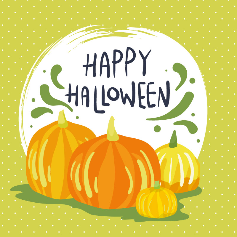Painted Halloween pumpkin vector material
