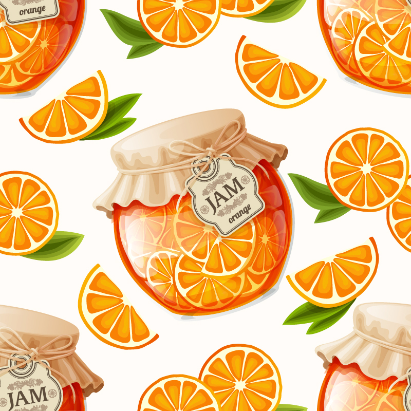 Delicious orange marmalade vector material
