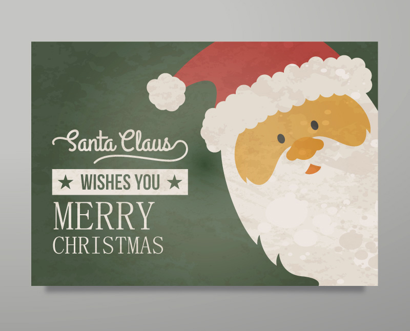 Vintage Santa Claus greeting card vector material
