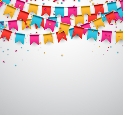 Fine holiday flag background vector drawing material
