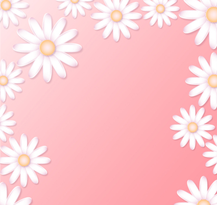 Margaret White flower background vector material
