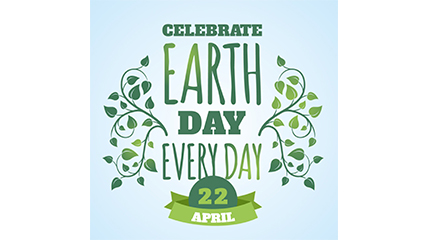 Green leaves Earth Day Greeting Card Vector
