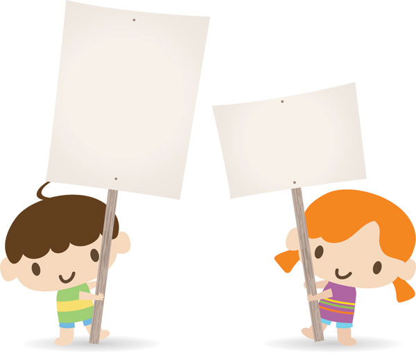 Muller, children, bulletin boards vector
