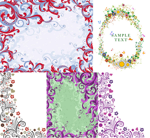 Sunflower, butterfly, heart-shaped vector material