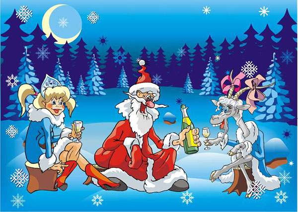 Crazy Santa Claus vector