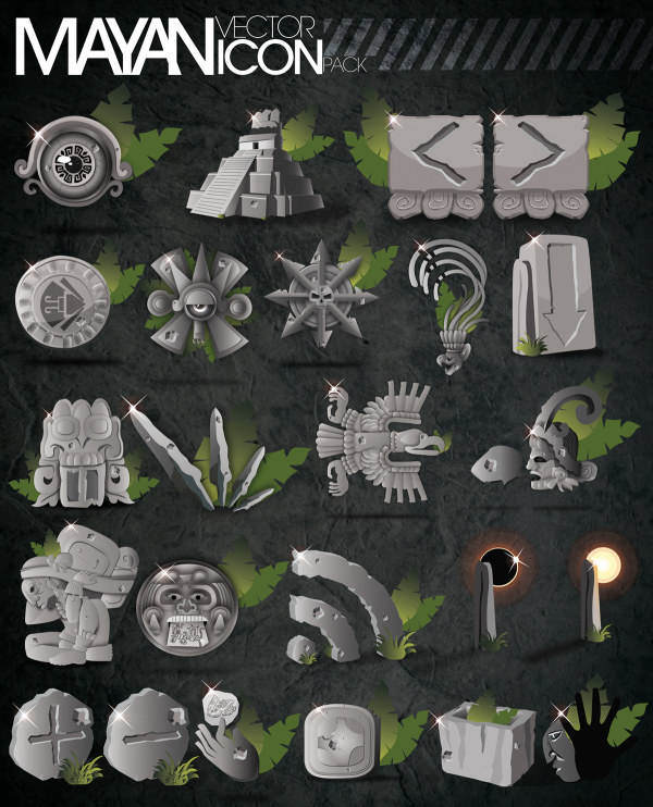 Mayan pyramids, eclipse, statue