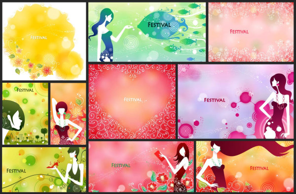 Festivals female pattern vector