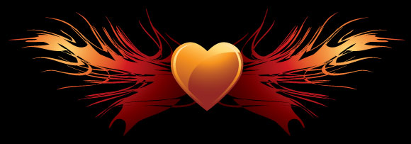 Heart-shaped wings
