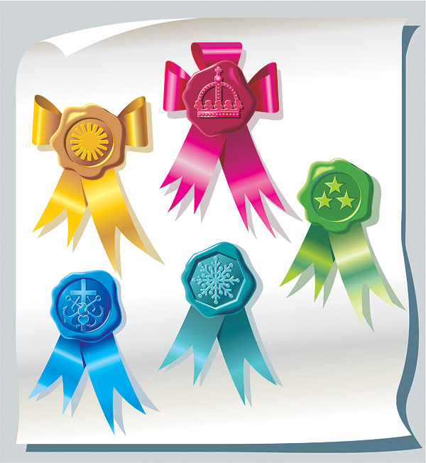 Ribbon badges vector 