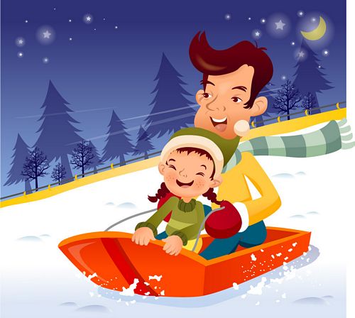 iClickart Cartoon Family illustrator vector material -15