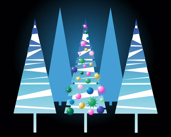 Lovely Christmas tree vector material 