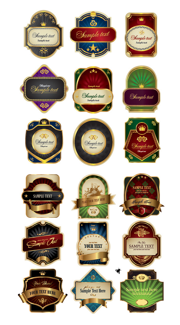 Planty of Gold Rimmed Lable Vector 