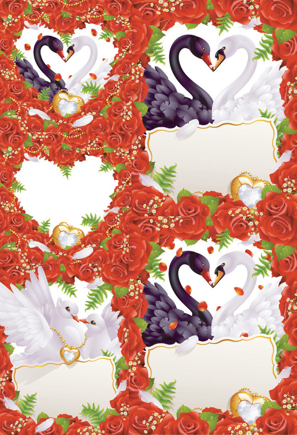 Western-style wedding card vector of material
