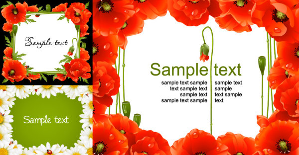 Flower border vector of material

