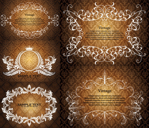 Ou luxuriant lace pattern vectors
