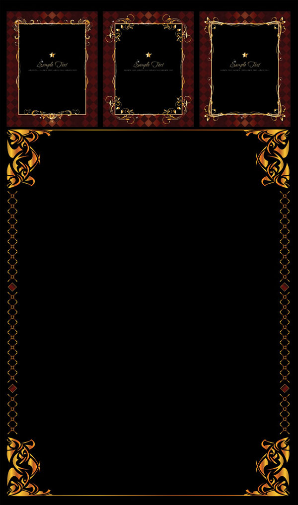 Luxuriant gold lace vector of material
