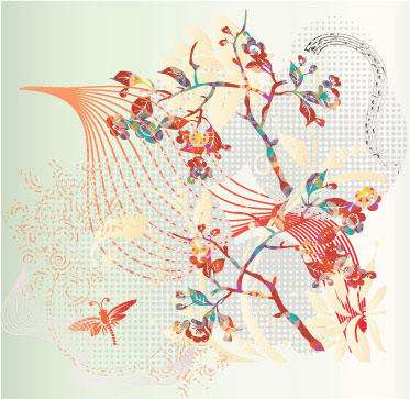 Branches from material. Vector
