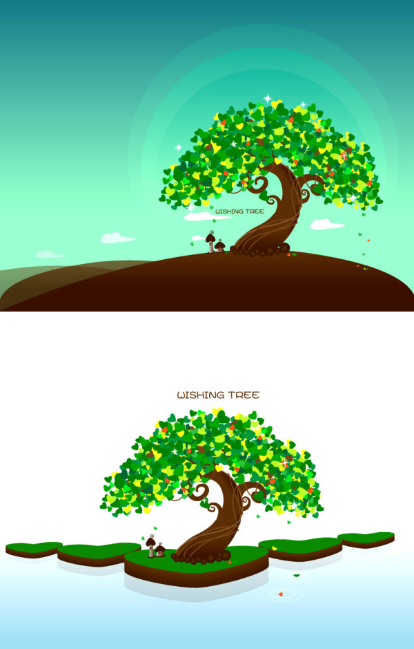 Wish tree vector of material
