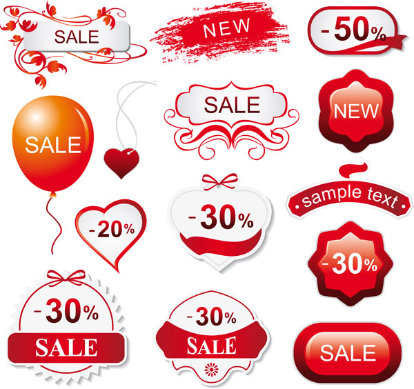 Red theme vector material goods