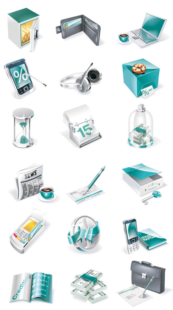 Finance Department icon vector material subject