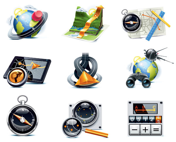 Travelers topic icon vector material
