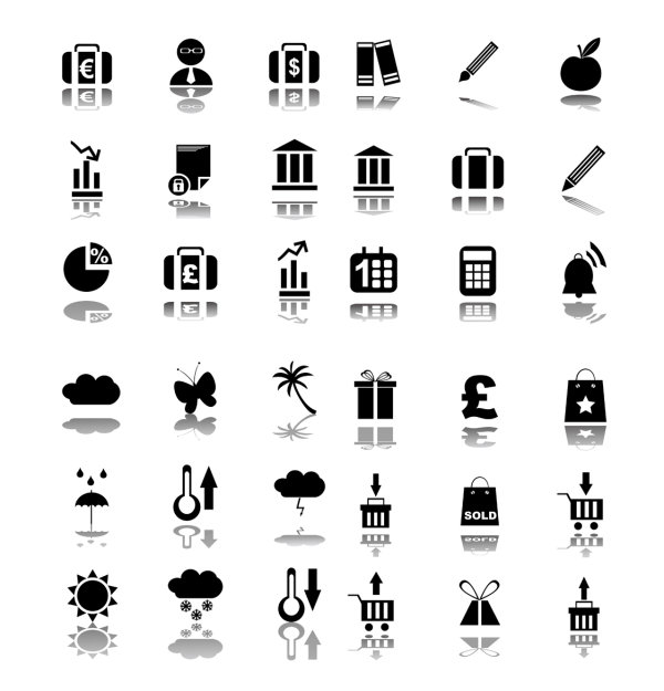 Concise black icon vector material
