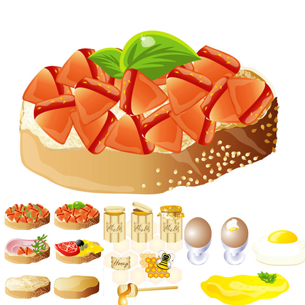  Rich and delicious food) (vector material