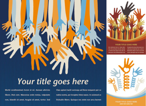 Raise a hand theme vector of material
