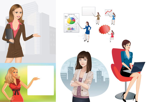Career women vector of material
