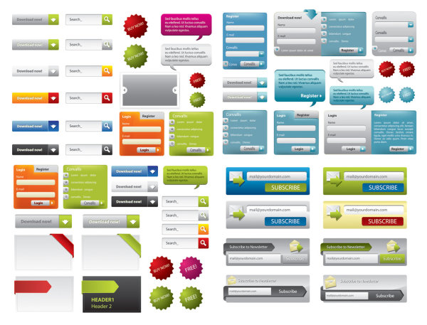 A variety of web design elements vector material

