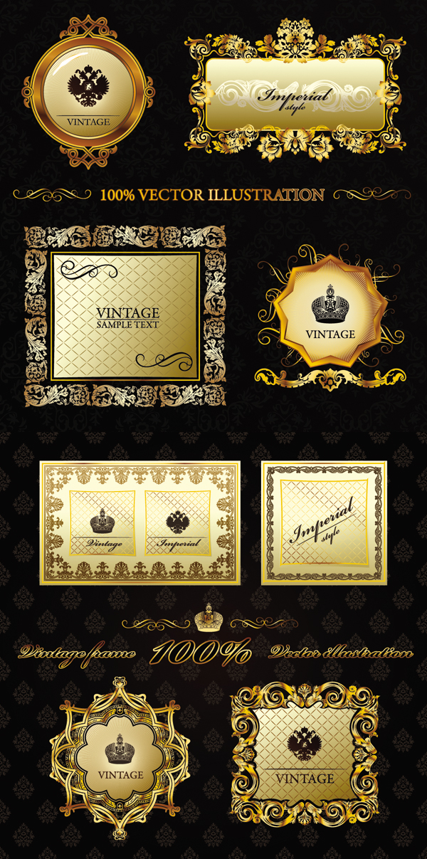 Super gorgeous border European classical pattern vector material