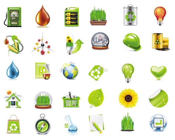Beautiful green icon - vector material
