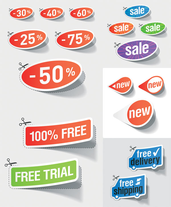 Nice discount sales sticker Vector

