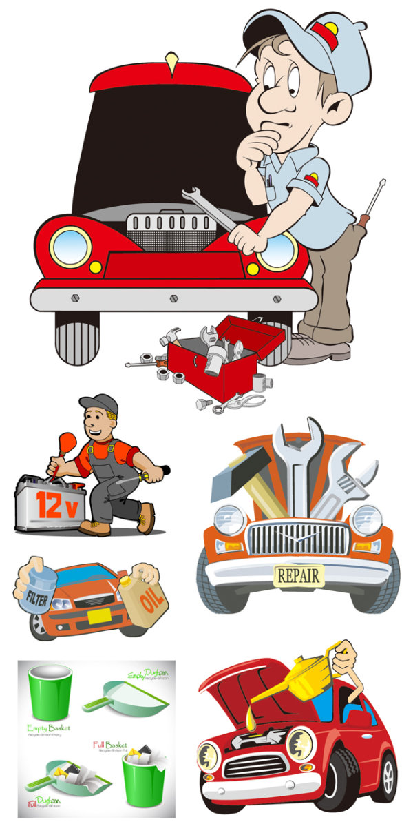 Vector cartoon illustration repair

