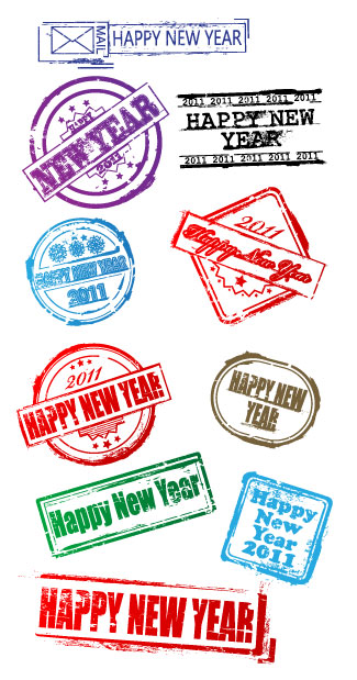 New Year's postmark Vector
