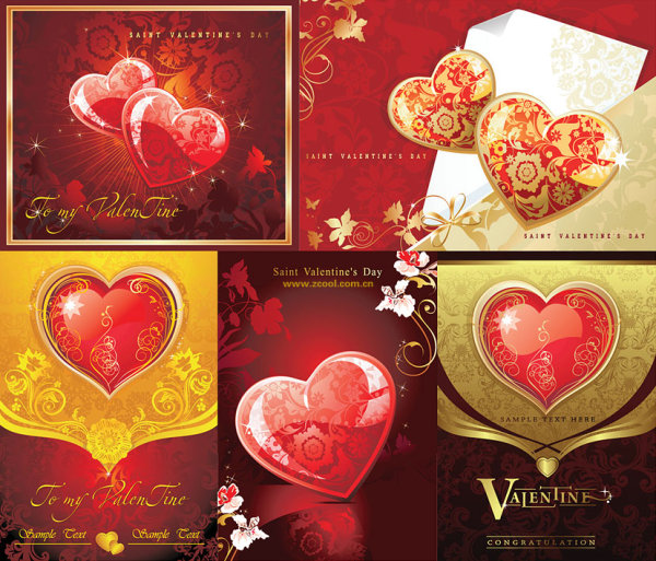 Romantic heart-shaped tread pattern vector material
