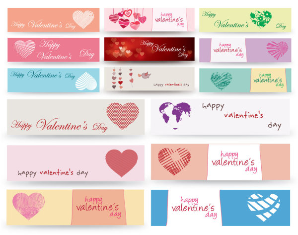 Valentine's Day banner vector material
