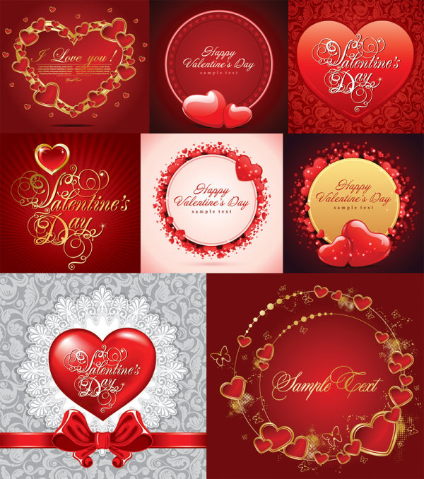 ++Romantic greeting cards vector material
++