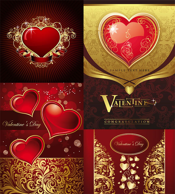 Gorgeous card love the pattern vector material