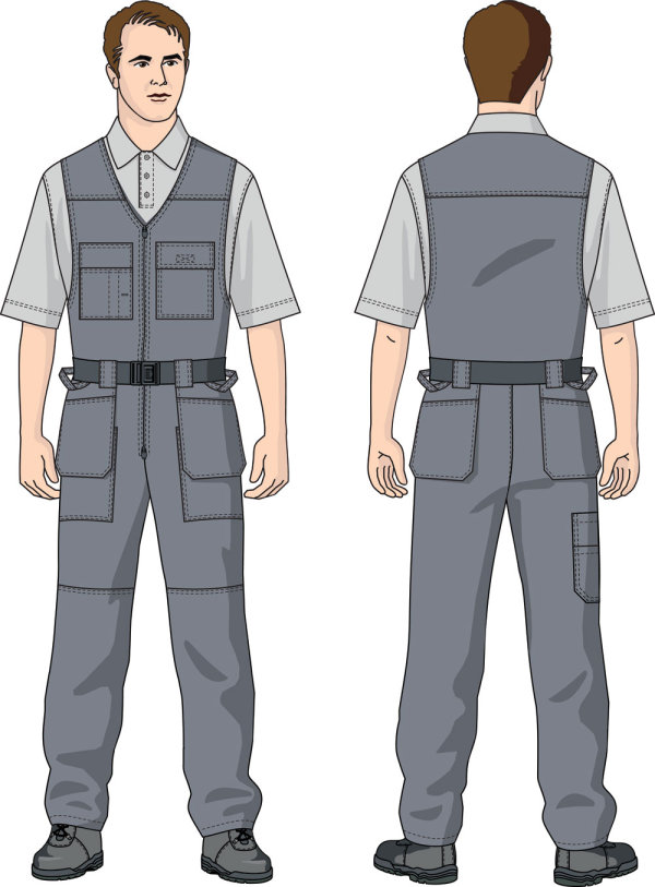 Workers' image and the silhouette 05 - vector