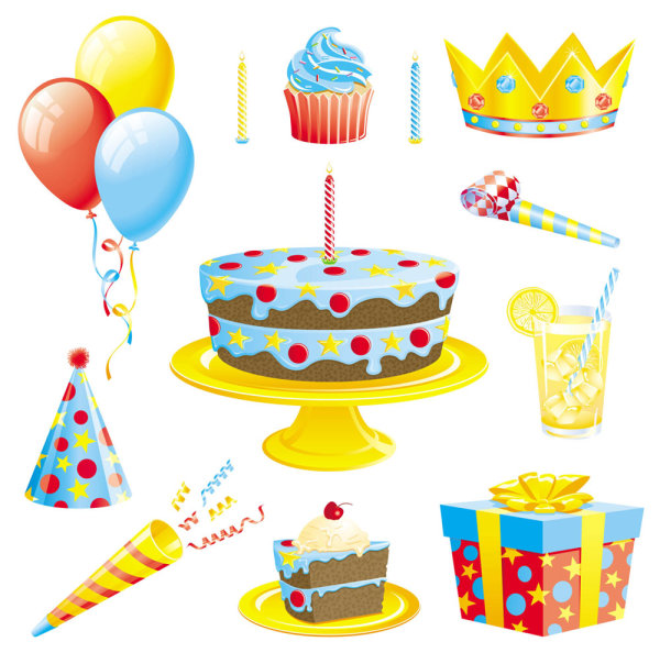 Birthday Dinner elements - vector material