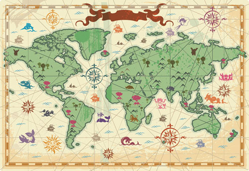 Travel and tourism elements of vector material -3