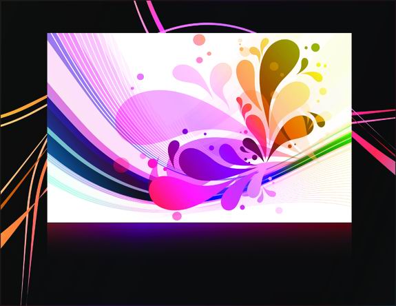 Gorgeous black background pattern vector material -1
