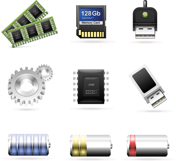 Computer accessories theme icon vector material