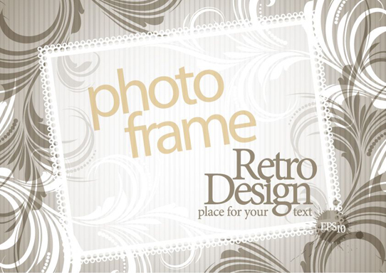Elegant pattern the shading decorative box text design vector -1