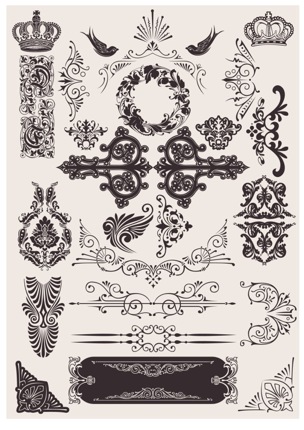Exquisite decorative pattern background 03-- vector material