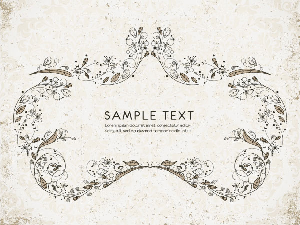 Fine pattern frame 05 - vector