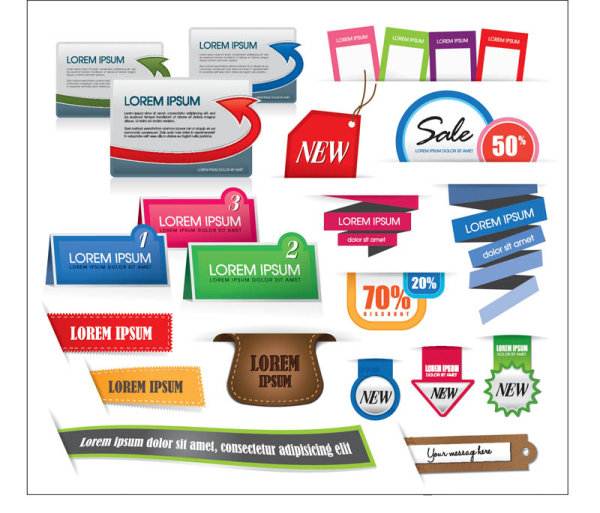 Beautiful color labels 05 - vector material