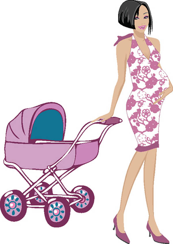 Cute Cartoon Mother 02-- vector material