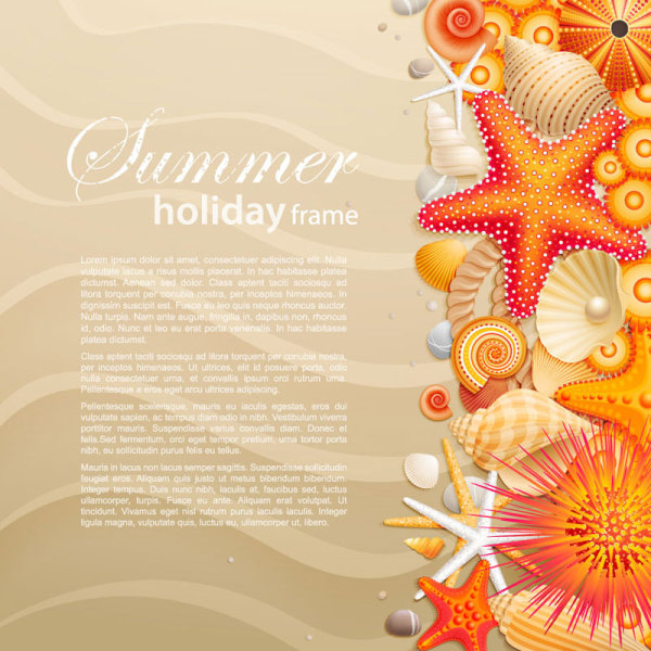 Exquisite cartoon ocean background 02-- vector material
